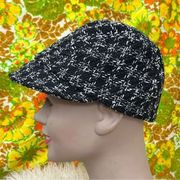 Y2K Laundry by Design Cabbie Hat Black/ White Tweed