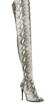 Steve Madden Dominique Over-The-Knee Stretch Boots - Natural Snake