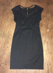 Black Halo chocker little black dress with princess seams