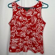 Tommy Bahama Ribbon Floral Bow V Neck Tank Top Sm