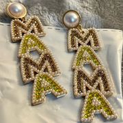 New! MAMA Letter Drop Earrings Rhinestone Crystal