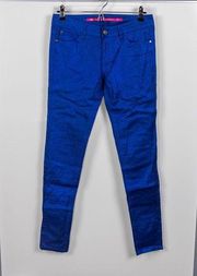 Sapphire Ink Blue Metallic Skinny Jeans