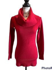 French Connection Cowl Turtleneck Sweater Ruby Red XS workwear pullover