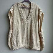 Free People Clyde Extremely Oversized Relaxed Fringe Sweater Vest Size Small