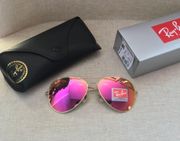 NEW  Aviator Pink Mirror Sunglasses