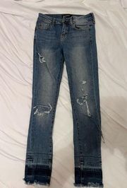 AKIRA Distressed Skinny Fit Jeans