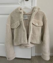 Pull And Bear Cropped Sherpa Jacket