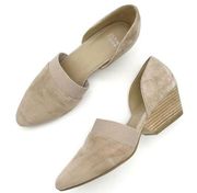 Eileen Fisher Hilly Wedge d'Orsay Pump in Earth Beige Taupe Suede Women’s Size 9