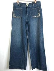 American Living 70's Vibe Patch Pocket Wide Leg Jeans SZ 10