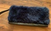 French connection faux fur large wristlet