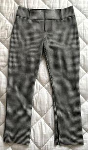 Alice + Olivia Plaid Pants Size 4 (wool houndstooth zipper leg cropped trousers)