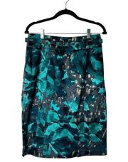 New York & Company - Teal Floral Pencil Skirt