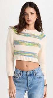 $375 NWT RE/DONE BABY RAGLAN CREWNECK IVORY SPACE DYE SZ SMALL