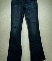 Womens 7 For All Mankind A Pocket Dark Wash Boot Cut Denim Blue Jeans 28