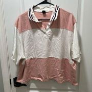 Pink and White Polo Size 1X