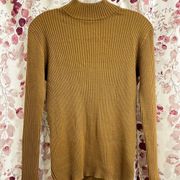 Vintage Joseph Abboud Turleneck Brown Tan Cream Sweater Women’s Small