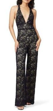 Nightcap Wisteria Black Nude Lace stretchy Jumpsuit Large