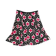 Diane Von Furstenberg Black Pink Silk Skirt