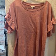 Terra & sky ruffle sleeve tee 0x