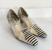 Vtg block heels with clear sides