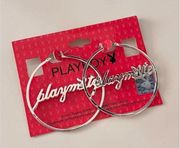 Playboy Silver Playmate Large Hoop Earrings