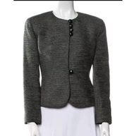 CHRISTIAN DIOR Vintage Evening Jacket Size: US 14 Womens Blazer Wool Blend Tweed