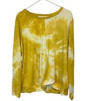 Pretty Rebel trendy mustard tie dye, tie front, size 2X ladies top, plus size