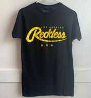 NWT Young & Reckless Black & Yellow Logo Short Sleeve Shirt