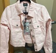 Grease x Unique Vintage Pink Ladies Embroidered Jean Jacket Small / 4