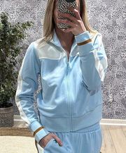 Wild Fable Track Jacket Small Blue White Athletic Y2K Lounge Sporty Sweatshirt