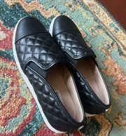 Steve Madden Black  Leather Slip Ons