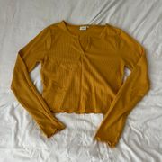 Notch neck long sleeve top Size medium Color: orange Brand: tillys Condition: perfect