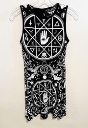 KillStar Printed Black Skater Dress