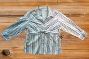 Gray & Silver Striped Blouse