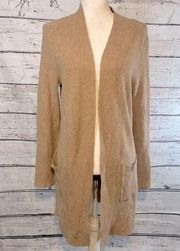 VERVE AMI Open Front Cardigan with Pockets Tan-Medium