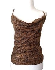 MNG Size Medium Animal Print Cami Cowl Neck Y2K Vintage VTG