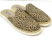 Skechers Bobs City Shuffles Leopard Animal Print Mule Slides Shoes Womens 7 Tan