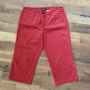 LRL Lauren Jeans Co. Ralph Lauren Red Crop Capri Pants Size 12