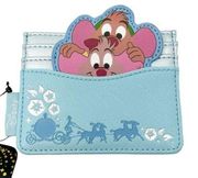 Disney Loungefly Cinderella Jaq And Gus Mice Cardholder Wallet Blue NWT