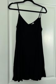 mini black cotton slip dress