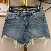 Womens high waist distressed 100% cotton denim shorts by Vervet size small