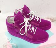 Authentic  RARE The Unfinished Fuschia Velvet Kriss Sneakers / Trainers