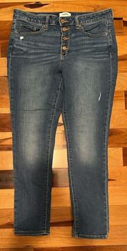 Sonoma. | ladies button fly distressed skinny jeans. Size: 14.