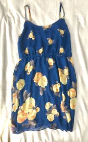 Blue And Yellow Floral Sundress Spring Break