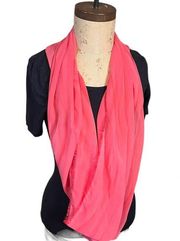 Pink sheer infinity scarf handmade by MJS