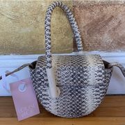 🤍  Leather Top Handle Crossbody Snake Print Bag Mez Convertible 🤍