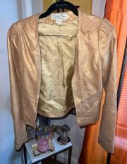 Lucky Brand Gold Leather Jacket size XS