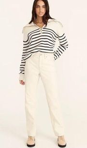 J. Crew Slouchy Boyfriend Jean in Ecru Natural 100% Cotton Size 25 NWT