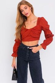 Rust Ruched Crop Top