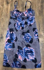 REBECCA TAYLOR SILK Blue GREY Pink FLORAL SZ 0